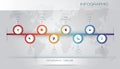 Vector infographics timeline design template with 3D paper label and graph 8 steps options.