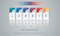 Vector infographics timeline design template with 3D paper label and graph 6 steps options