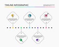 Vector infographics timeline design template with flat geomertic shapes and icons. Universal concept for business, start Royalty Free Stock Photo