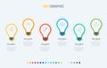Vector infographics timeline design template with light bulbs elements. Content, schedule, timeline, diagram, workflow, business, Royalty Free Stock Photo