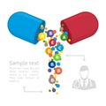 Vector infographics vitamins. Royalty Free Stock Photo