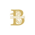 vector Initial b letter luxury beauty flourishes ornament monogram wedding icon logo vintage