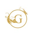 Vector Initial g letter luxury beauty flourishes ornament monogram wedding icon logo vintage