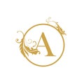 Vector Initial a letter luxury beauty flourishes ornament monogram wedding icon logo vintage