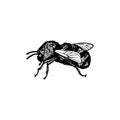 Vector ink drawing bee Royalty Free Stock Photo