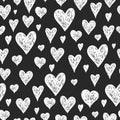 Vector ink pen background with hearts