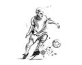 Vector ink sketch of soccer