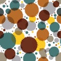 Vector ink splash seamless pattern with rounded overlap shapes a Royalty Free Stock Photo
