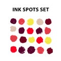 Vector ink spots set. Ink drops collection. Royalty Free Stock Photo