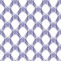 Vector inky blue abstract braid effect damask weave seamless pattern background. Cascading 3D effect curled vertical
