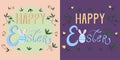 Vector inscription of happy Easter for postcards