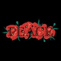 Vector inscription Peace and red poppies.Print for clothes Royalty Free Stock Photo