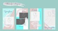 Vector instagram stories template set. Design backgrounds for social media