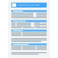 Vector insurance claim form paper document icon