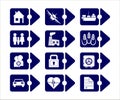 Vector insurance icons Royalty Free Stock Photo