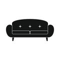 Vector intage sofa black simple icon isolated