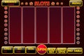 Vector Interface slot machine in black-red colored. Complete menu of graphical user interface and full set of buttons Royalty Free Stock Photo