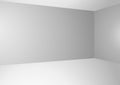 Vector background with light grey gradient walls and white floor.