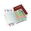 Vector international passport with Slovakia visa
