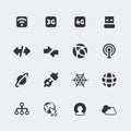 Vector internet and connection mini icons set Royalty Free Stock Photo