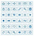 Web browser blue icons set pack collection app website site internet globe buttons multimedia icon button business computer vector