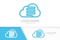 Vector intestine and cloud logo combination. Unique colon and storage logotype design template.