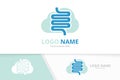 Vector intestine and cloud logo combination. Unique colon logotype design template.