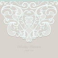 Vector invitation card ornamental lace with damask elements