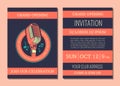 Vector invitation card template for karaoke music club