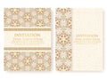 Vector invitation, cards with ethnic arabesque elements. Arabesque style design.