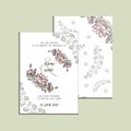 Vector invitation with flowers of lotus . Modern Wedding collection. Thank you card, save the date cards, menu, banner