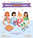 Vector Invitation Flyer Card For Teenage Girl's Birthday Party