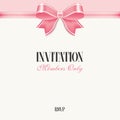 Invitation wirh pink bow Royalty Free Stock Photo