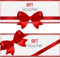 Invitation wirh red bow. Gift voucher