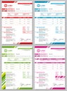 Vector Invoice templates set