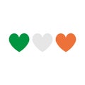 Vector Ireland flag hearts