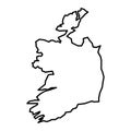 vector ireland outline map on white background