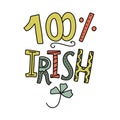 Vector Ireland theme text postcard. Cute positive phrase