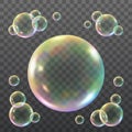 Vector Iridescent Shiny Soap Bubbles