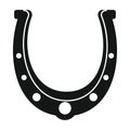 Vector iron horseshoe black simple icon isolated on white background Royalty Free Stock Photo