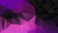 Vector irregular polygon background - triangle low poly pattern - black neon hot pink magenta purple ultra violet fuchsia