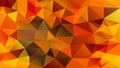 Vector irregular polygon background - triangle low poly pattern - color fiery red orange brown khaki yellow