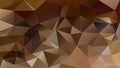 Vector irregular polygon background - triangle low poly pattern - dark chocolate brown, latte beige, caramel color Royalty Free Stock Photo