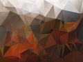 Vector irregular polygon background with a triangle pattern in autumn brown, orange, beige and gray color