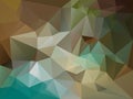 Vector irregular polygon background with a triangle pattern in brown, beige, khaki, blue, turquoise, green color