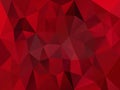 Vector irregular polygon background with a triangle pattern in dark bloody red color with reflection Royalty Free Stock Photo