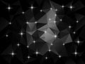 Vector irregular polygon background with a triangle pattern in dark gray and black color with reflection Royalty Free Stock Photo