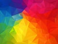 Vector irregular polygon background with a triangle pattern in full multi color - rainbow spectrum