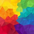 Vector irregular polygon background with a triangle pattern in full spectrum color - rainbow Royalty Free Stock Photo