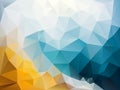 Vector irregular polygon background with a triangle pattern in sky blue, sand orange and ice white color